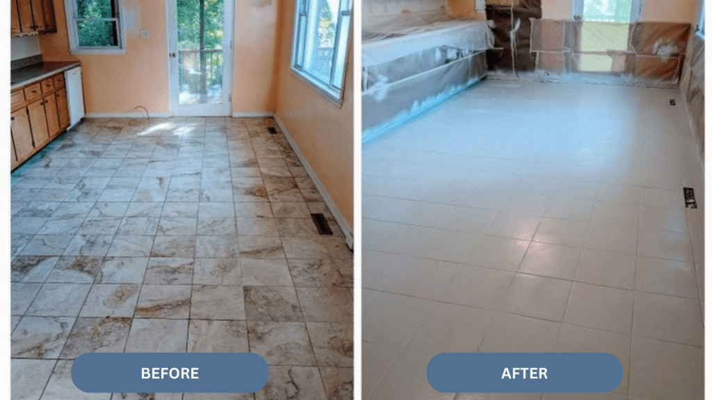 tile floor refinishing -Before-After