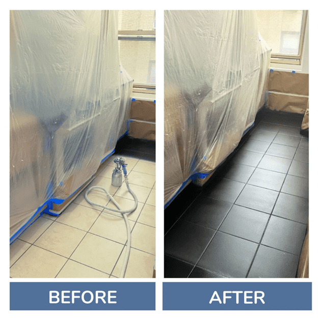 tile floor coating - Before-After